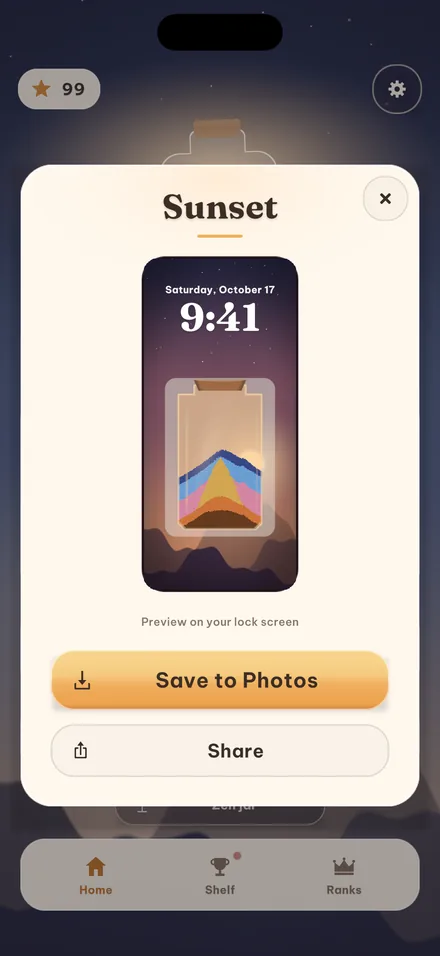 A jar previewed as a lock-screen wallpaper